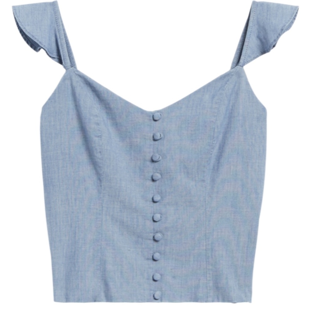 Chambray cropped tank